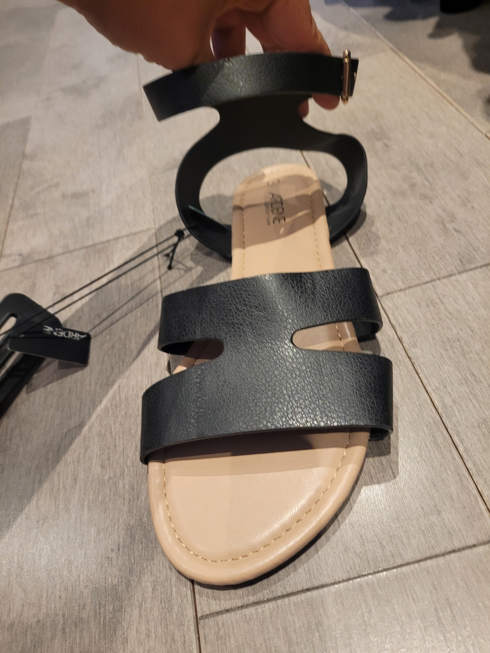 Ardene Black Two-Strap Ankle-Sling Sandal NWT